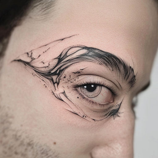 Surreal brow tattoo design, Steve Sack style
