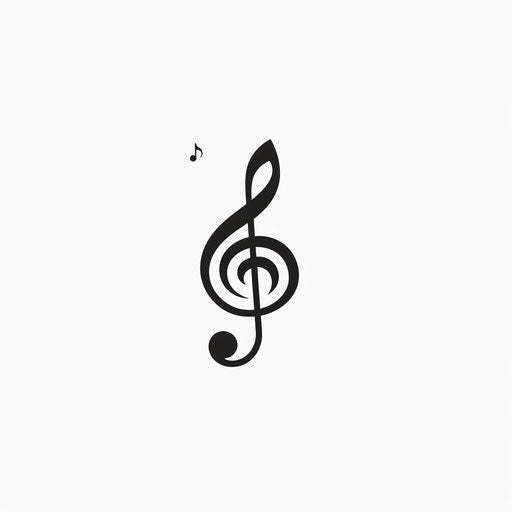 Minimalist music logo with clean lines on white background