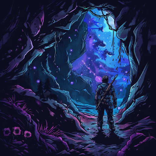 Mystical cave exploration by Baldur in a captivating style