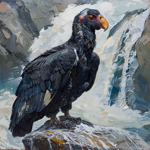 Condor near a clear river