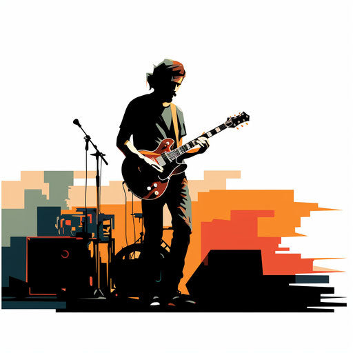 Minimalist style concert clipart, on white background