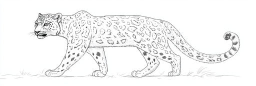 Very simple snow leopard coloring book page 3:1