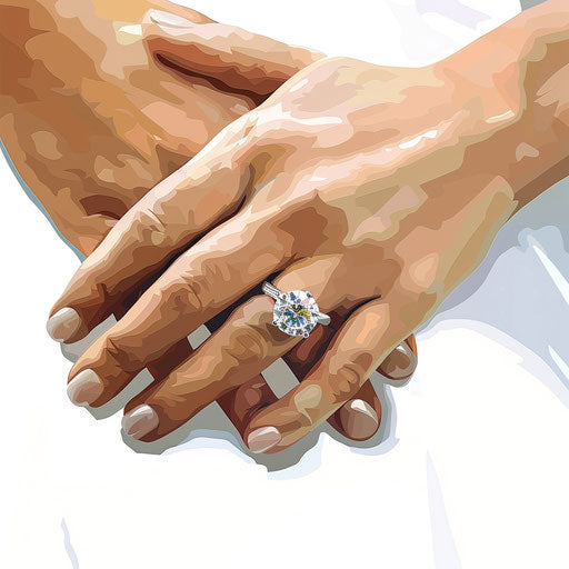Engagement clipart in a photo realistic style on white background