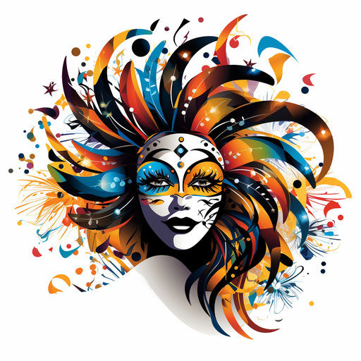 Chiaroscuro Art carnival clipart on white background