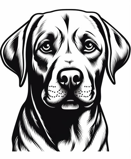 Cute Labrador retriever face tattoo design
