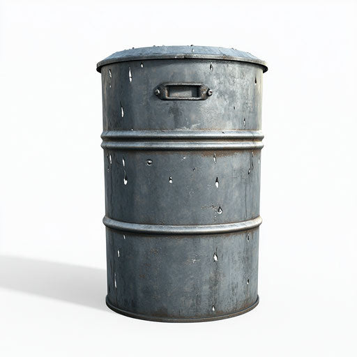 3D Rain Barrel on flat white background, isolated clipart