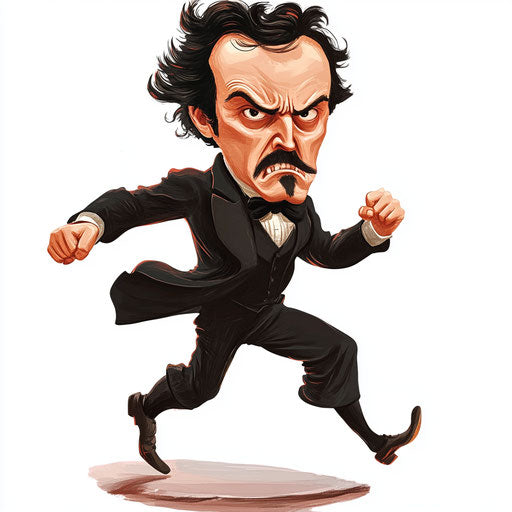 Editable John Wilkes Booth Caricature Clipart for Custom Projects