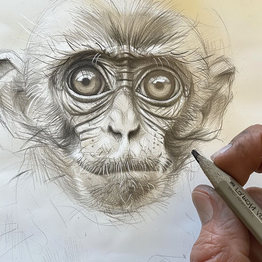 Expressive face of a curious monkey