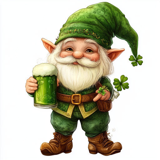 St Patrick's Day Gnome with Green Beer