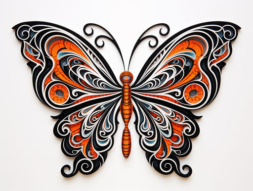 Butterfly tattoo with abstract design in Celtic style