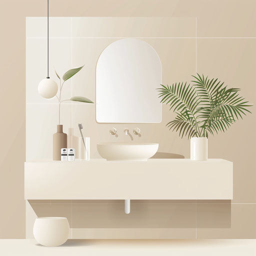 Elegant bathroom in muted tones