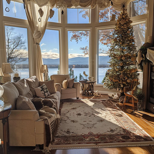 Cozy living room in Disney style decorated for Christmas