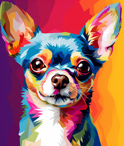 Colorful painted chihuahua dog icon
