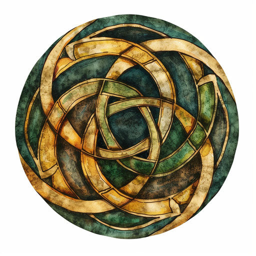 Traditional flat tattoo sketch of a Celtic spiral knot