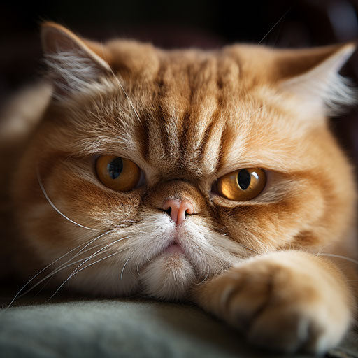 Exotic shorthair cat close-up of the face