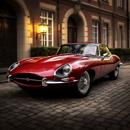 Luxury Jaguar E Type car with high-end finishes