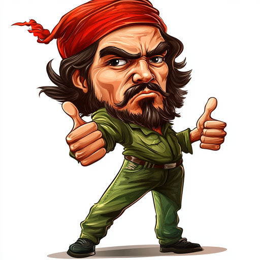 Innovative Che Guevara Caricature Clipart for Event Decorations