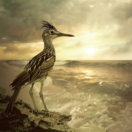 Roadrunner bird in a serene and poetic scene