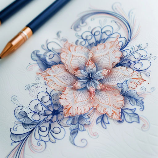 Serene lace tattoo sketch