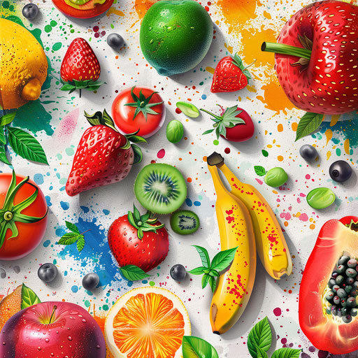 Nutrition clipart with vibrant flat color background