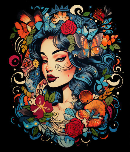 Faith-inspired art, naive drawing, richly colored