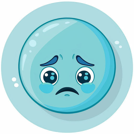 Sad emoji in a turquoise circle