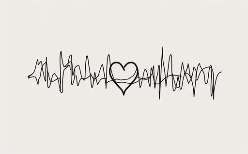 Graphic heart beat monitor, minimalistic design