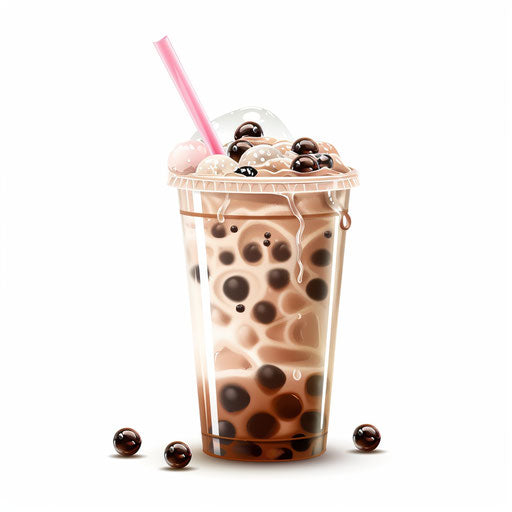 Bubble tea clipart in realistic photo style on white background