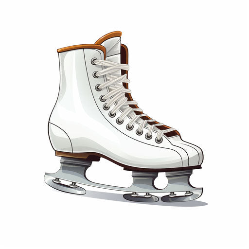 Minimalist ice skates on white background