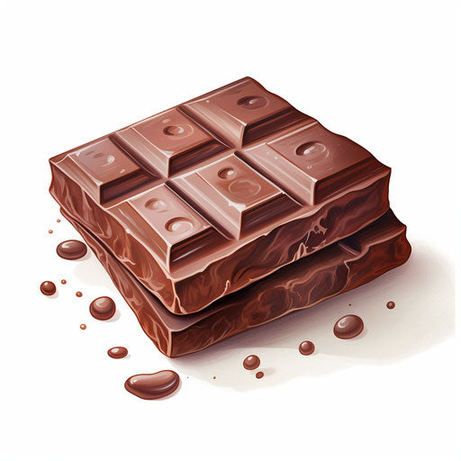 Chocolate bar clipart in the style of Oil painting, on white background