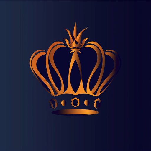 Crown logo in navy and gold with a sleek background