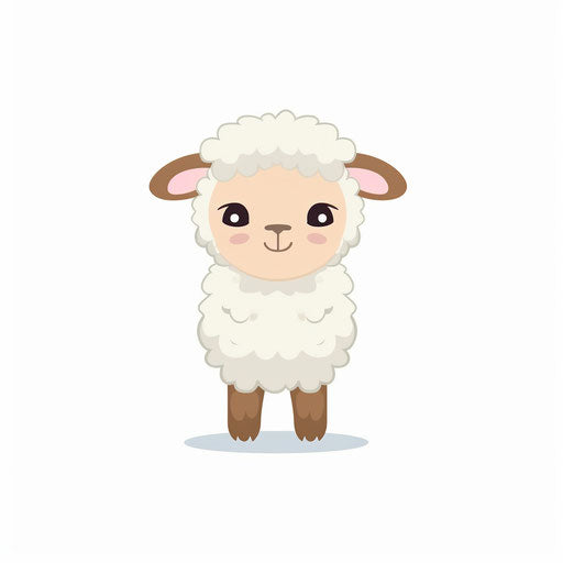Minimalist lamb illustration on white background