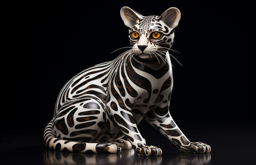 The spotted cat in the wild, bold yet graceful style