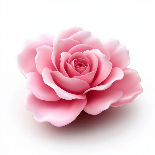 3D pink in photo realistic style with a flat white background