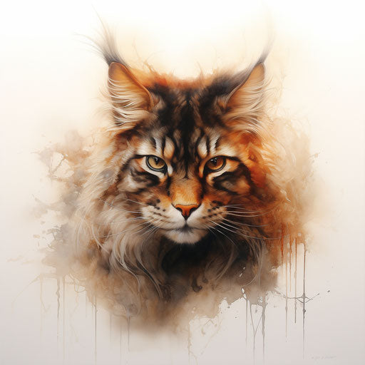 Noble cat in Alan Moore style on white background