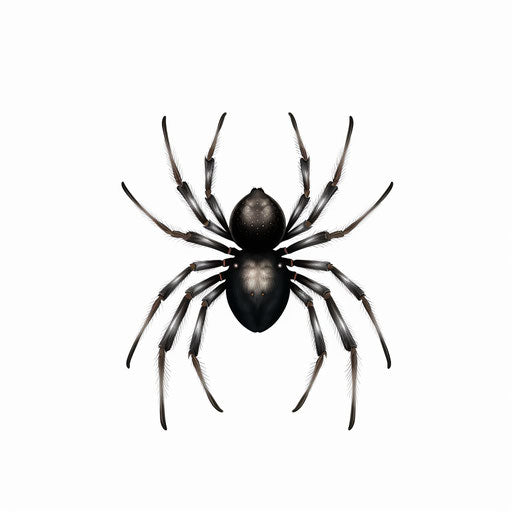 Minimalist spider clipart on a white background