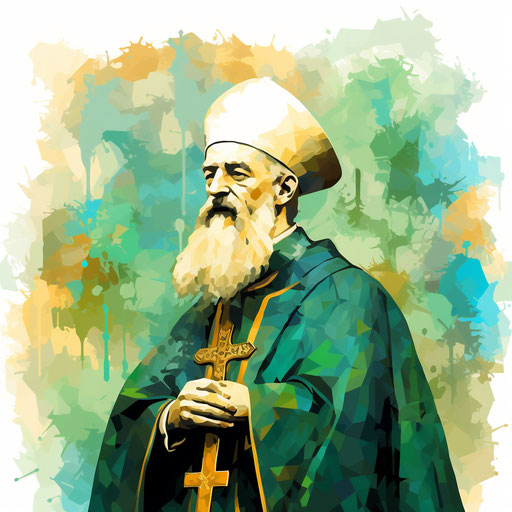 Impressionistic St. Patrick's clipart on white background