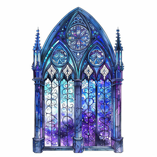 Intricate gothic cathedral window tattoo design