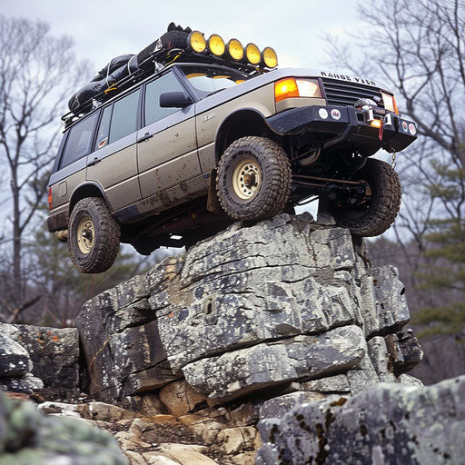 Modified off-road vehicle for rock climbing