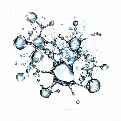 Innovative water tattoo concept of water molecules in a splash pattern