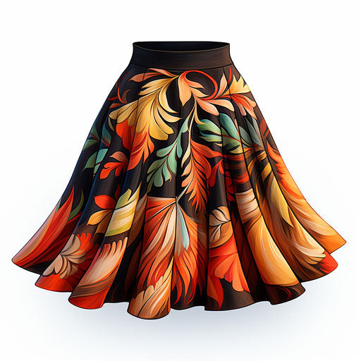 Skirt clipart in the style of Chiaroscuro Art, on a white background