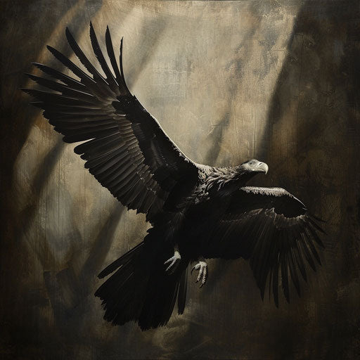 Condor in a dramatic light and shadow composition
