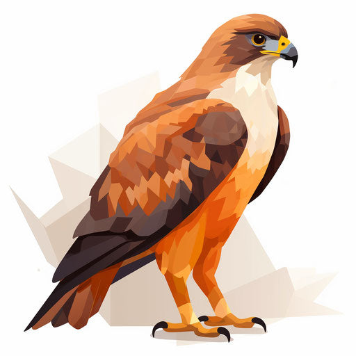 Hawk clipart in minimalist style, on white background