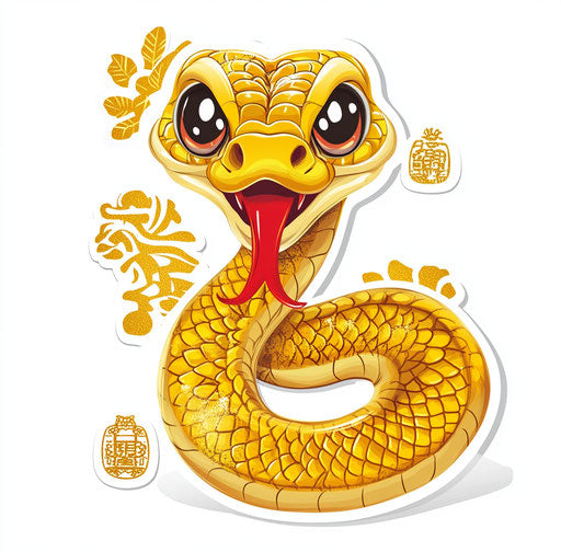 Cute cartoon snake, Chinese New Year of the Snake zodiac sign