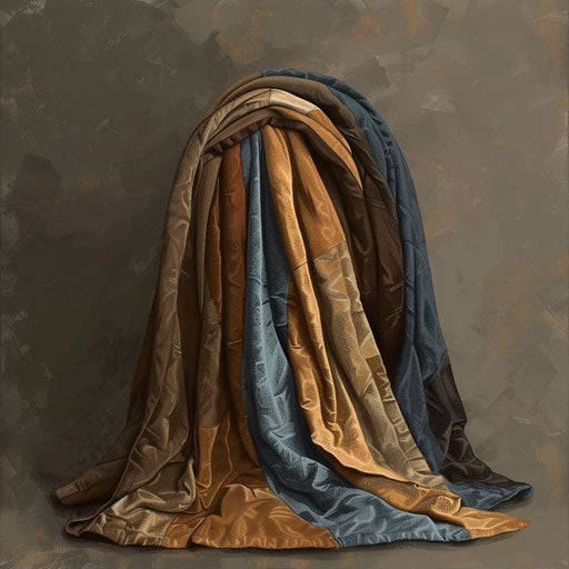 Realistic blanket on random metallic background