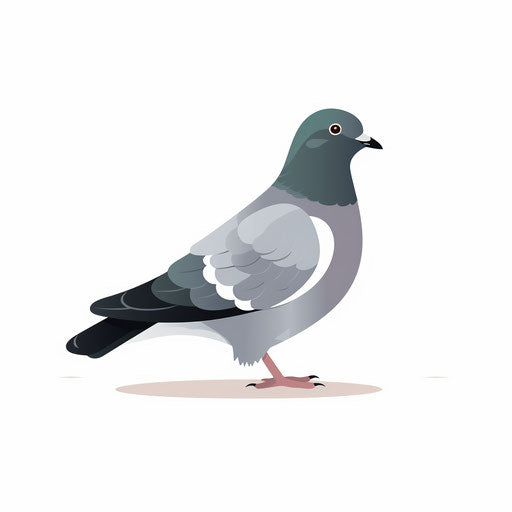 Pigeon clipart in Minimalist style, on white background