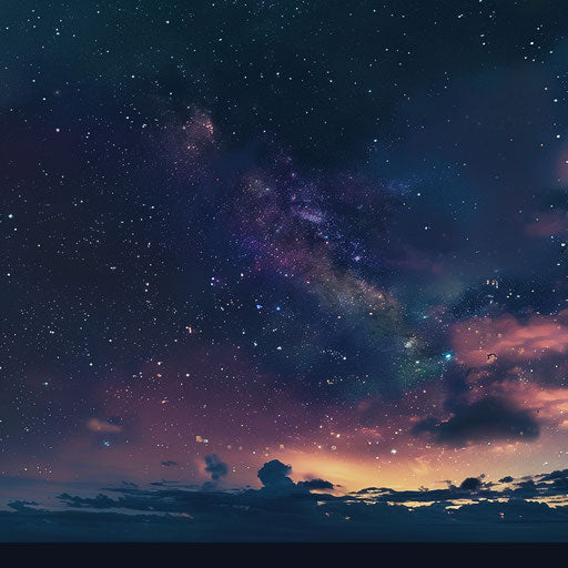 Realistic night sky on flat white background