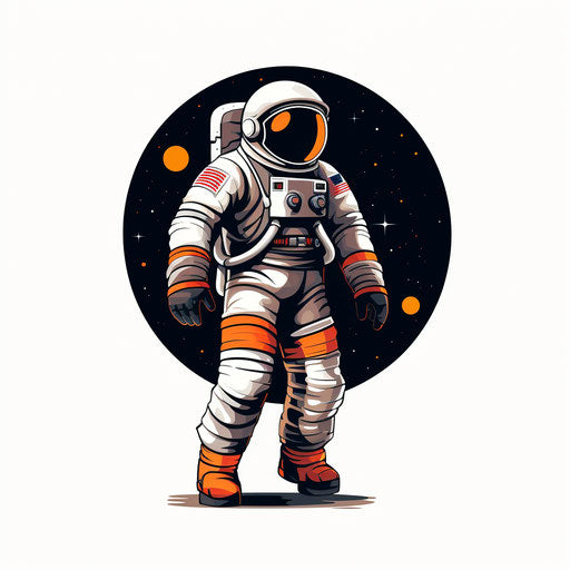 Minimalist astronaut on white background