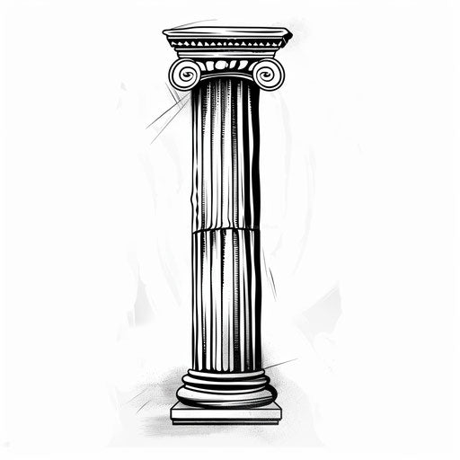 Stylized Greek columns as minimalist tattoo