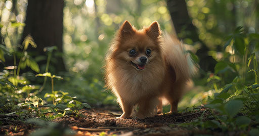 Elegant Pomeranian Dog in the Woods